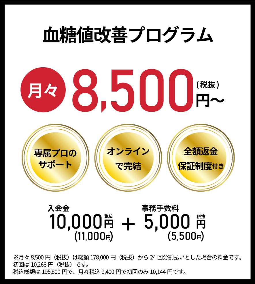 血糖値改善プログラム 月々7,400円