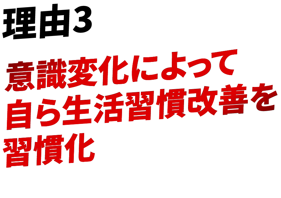 理由3　意識変化によって自ら生活習慣改善を習慣化